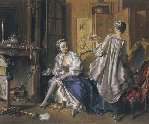 Francois Boucher Lady Fastening her Garter Spain oil painting art